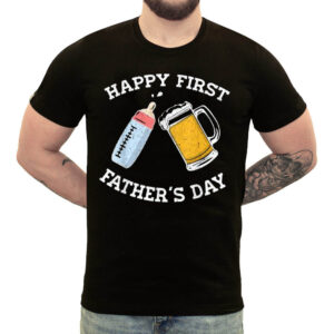 Beer & Milk Happy First Father’s Day New Dad Gift T-Shirt