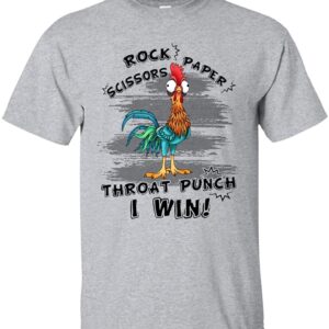 Chicken Rock Paper Scissors Throat Punch I Win T-Shirt